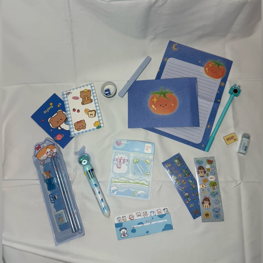 Blue Stationary Pen pal bundle